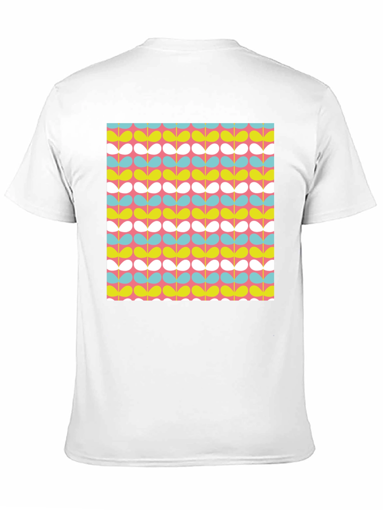 Retro Floral Pattern Black T-Shirt