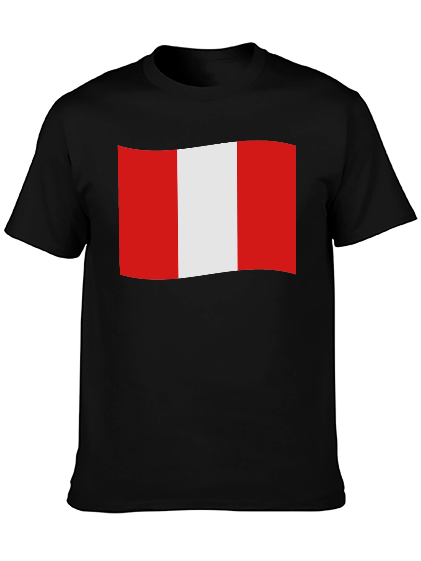 Peru Flag Graphic Black T-Shirt