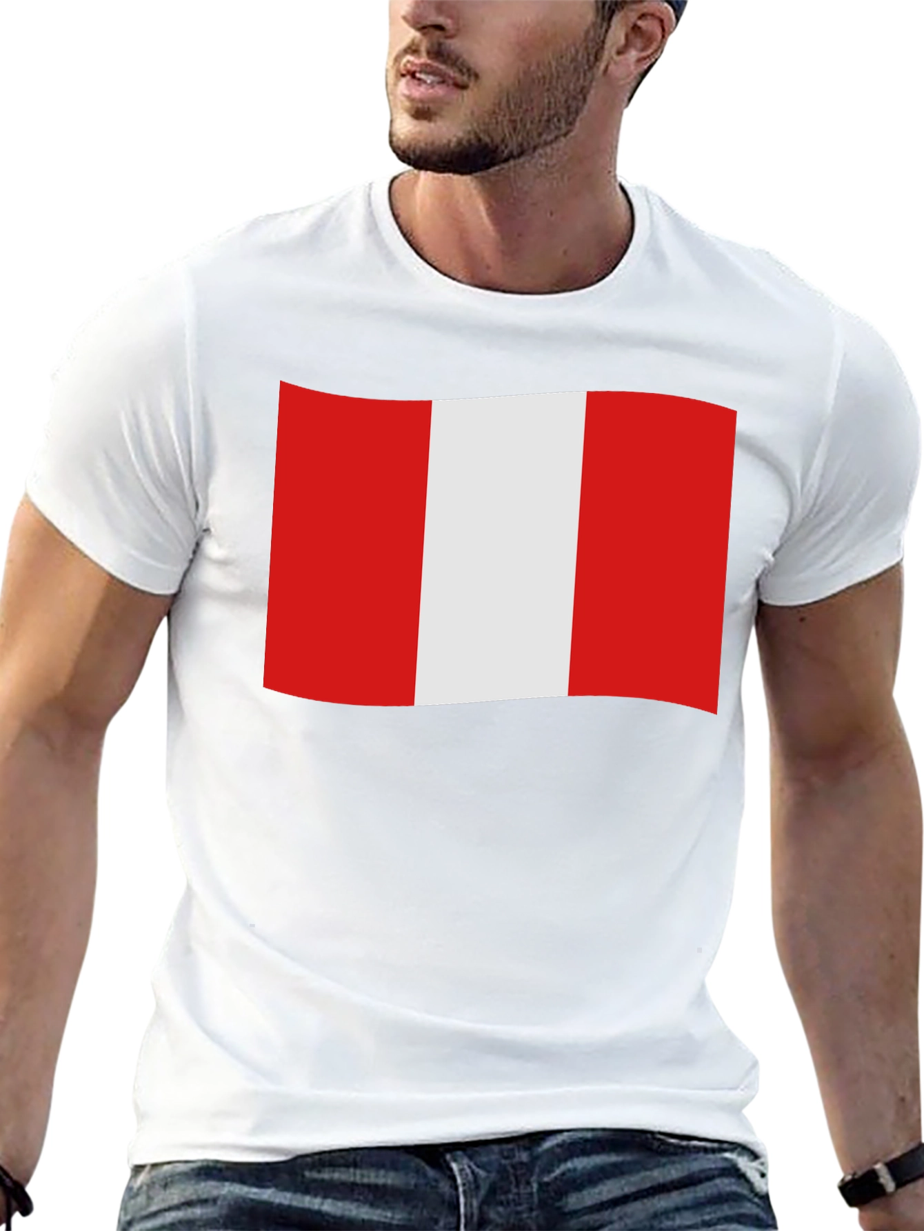 Peru Flag Graphic Black T-Shirt