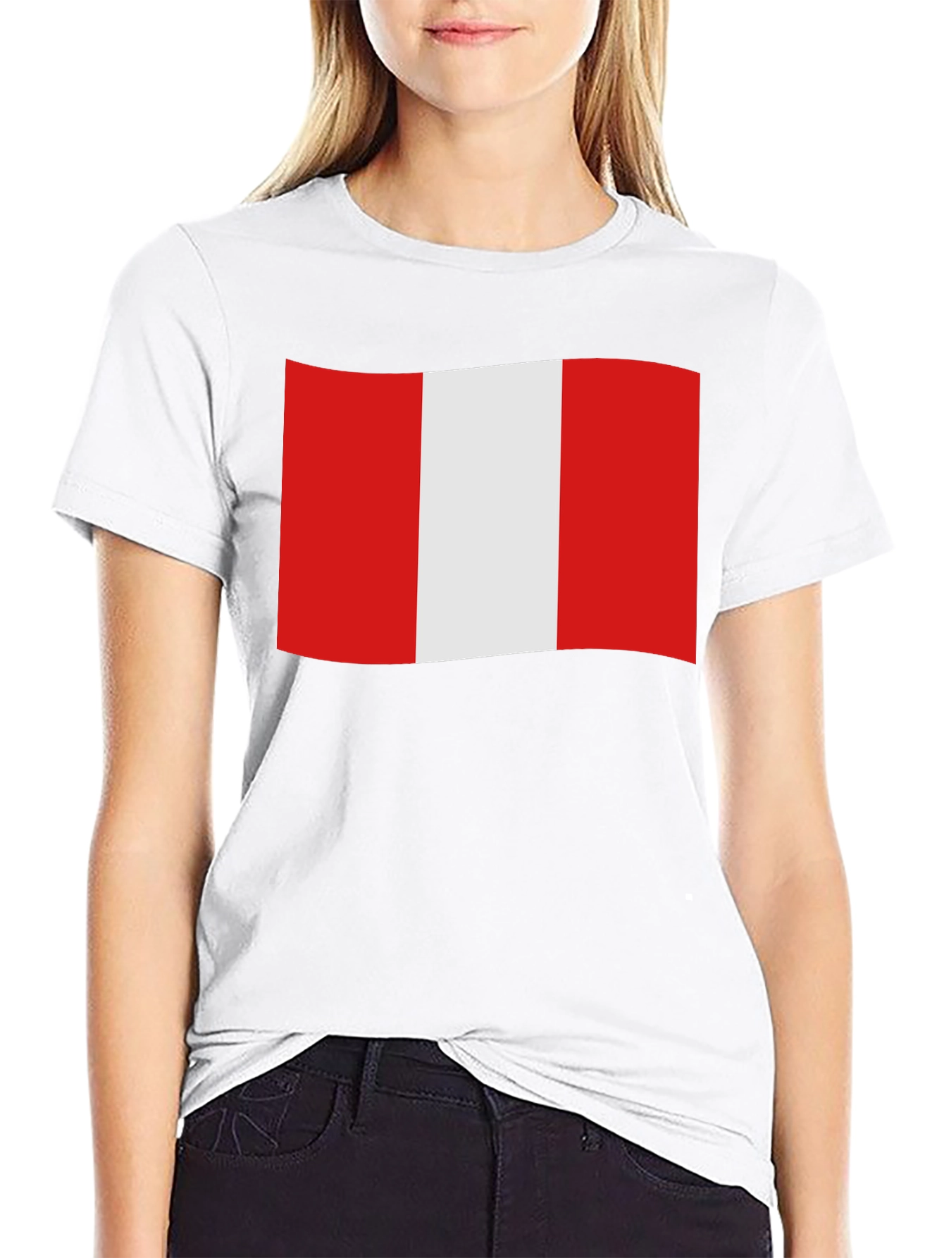Peru Flag Graphic Black T-Shirt