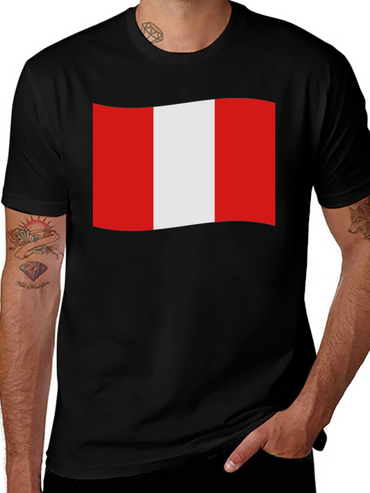 Peru Flag Graphic Black T-Shirt