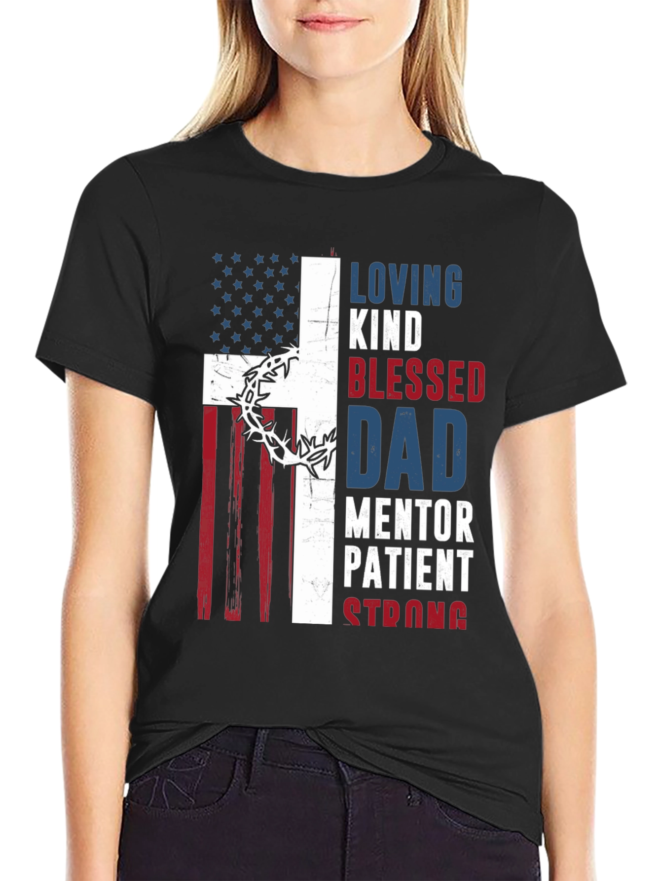 Patriotic Christian Dad Graphic T-Shirt