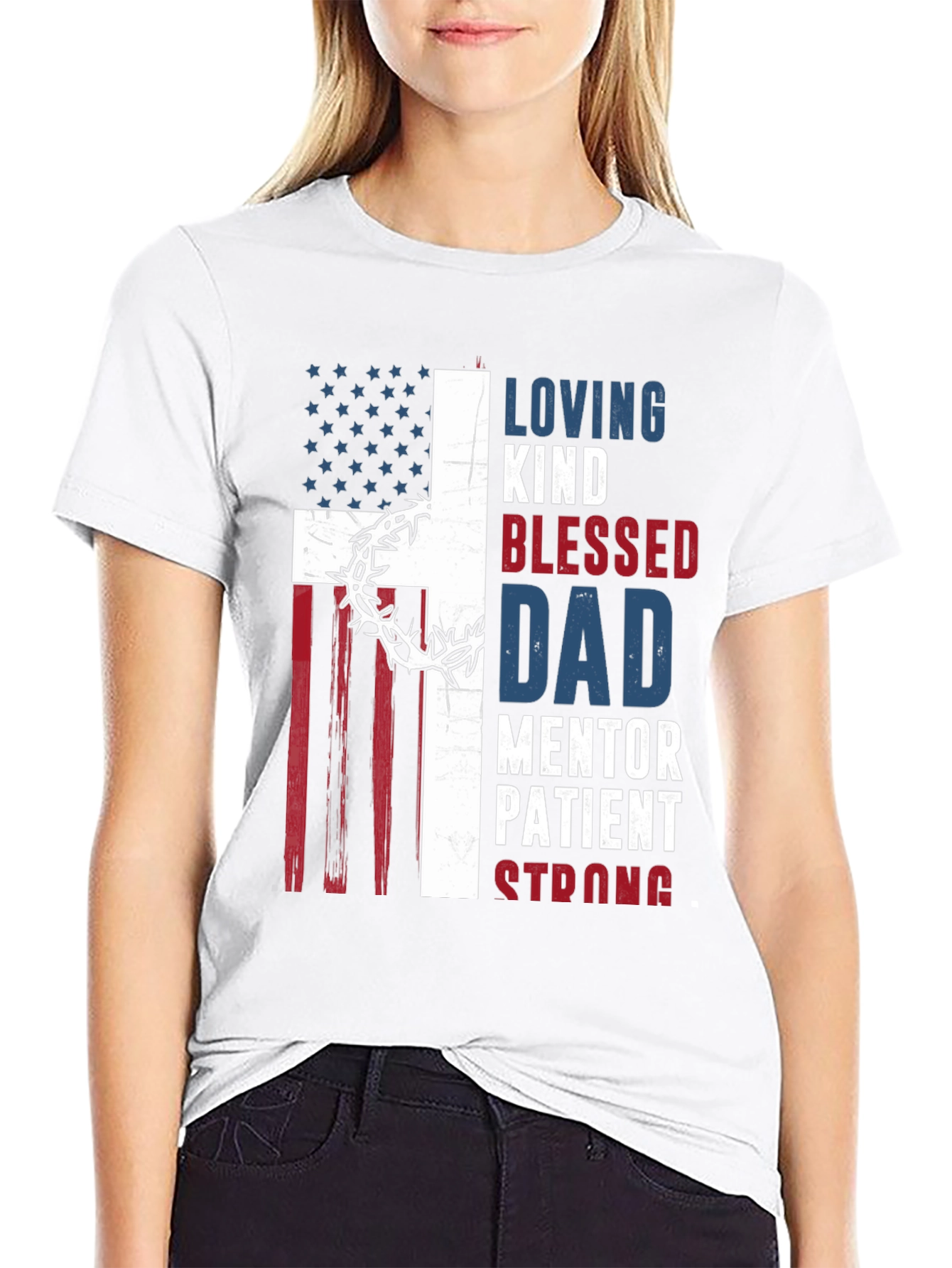 Patriotic Christian Dad Graphic T-Shirt