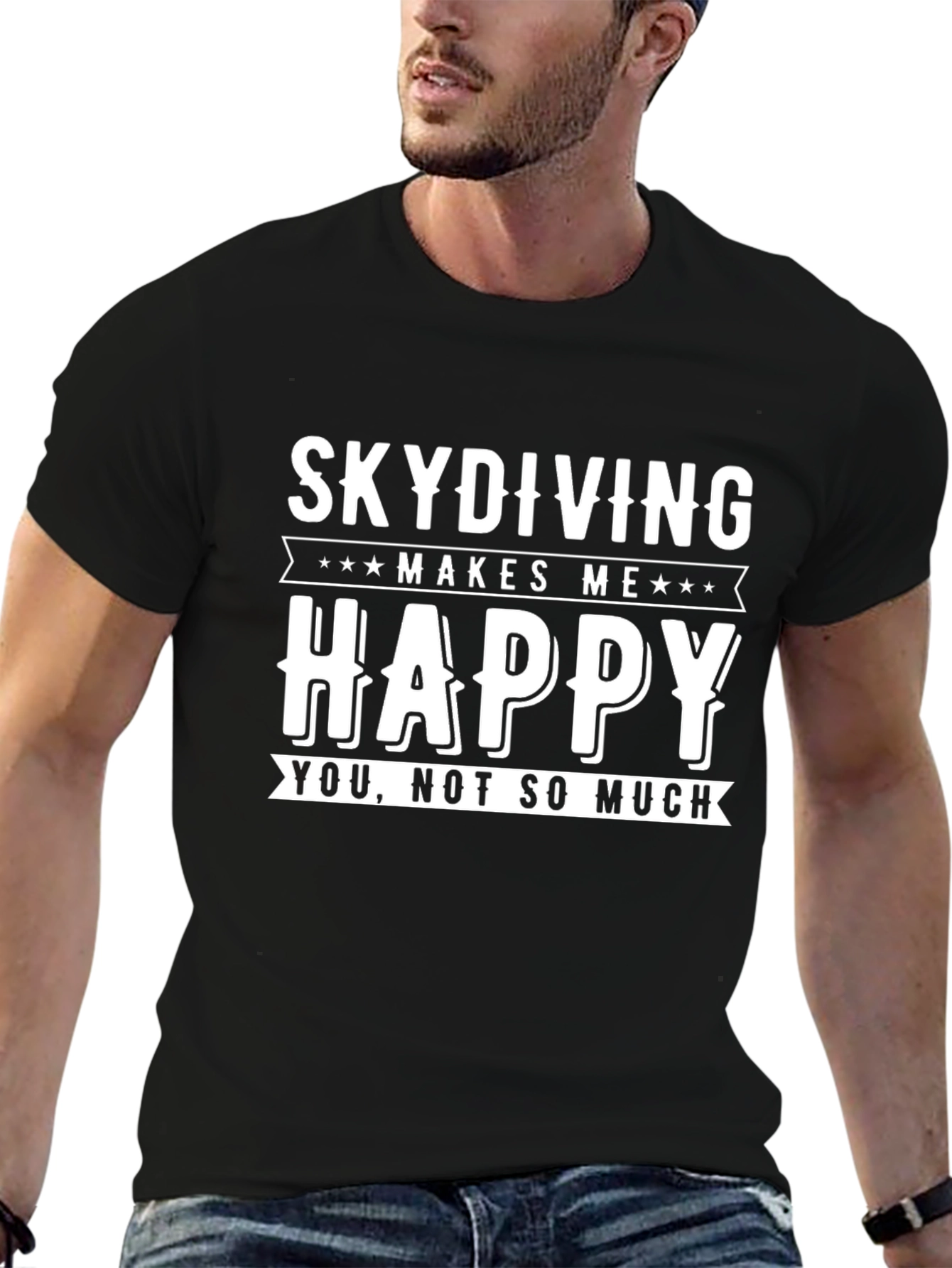 Skydiving Makes Me Happy Graphic T-Shirt