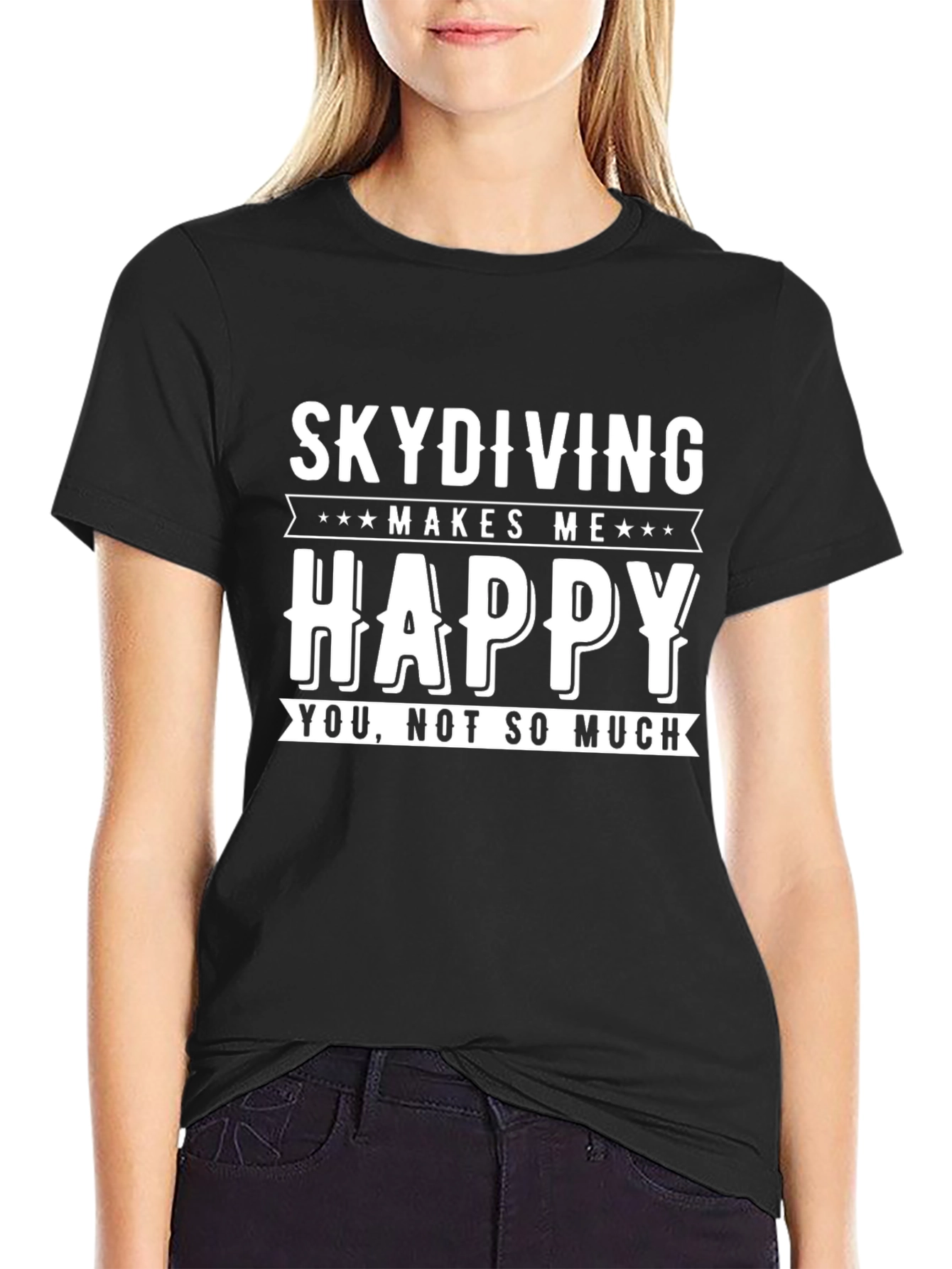 Skydiving Makes Me Happy Graphic T-Shirt