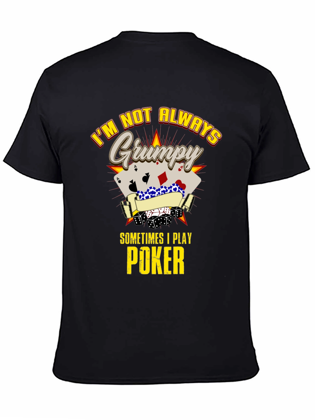 Grumpy Poker Player Graphic T-Shirt