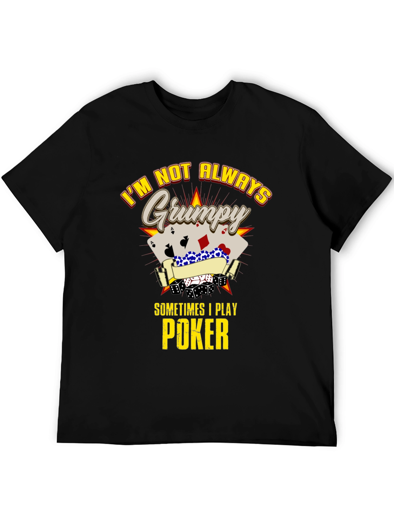 Grumpy Poker Player Graphic T-Shirt