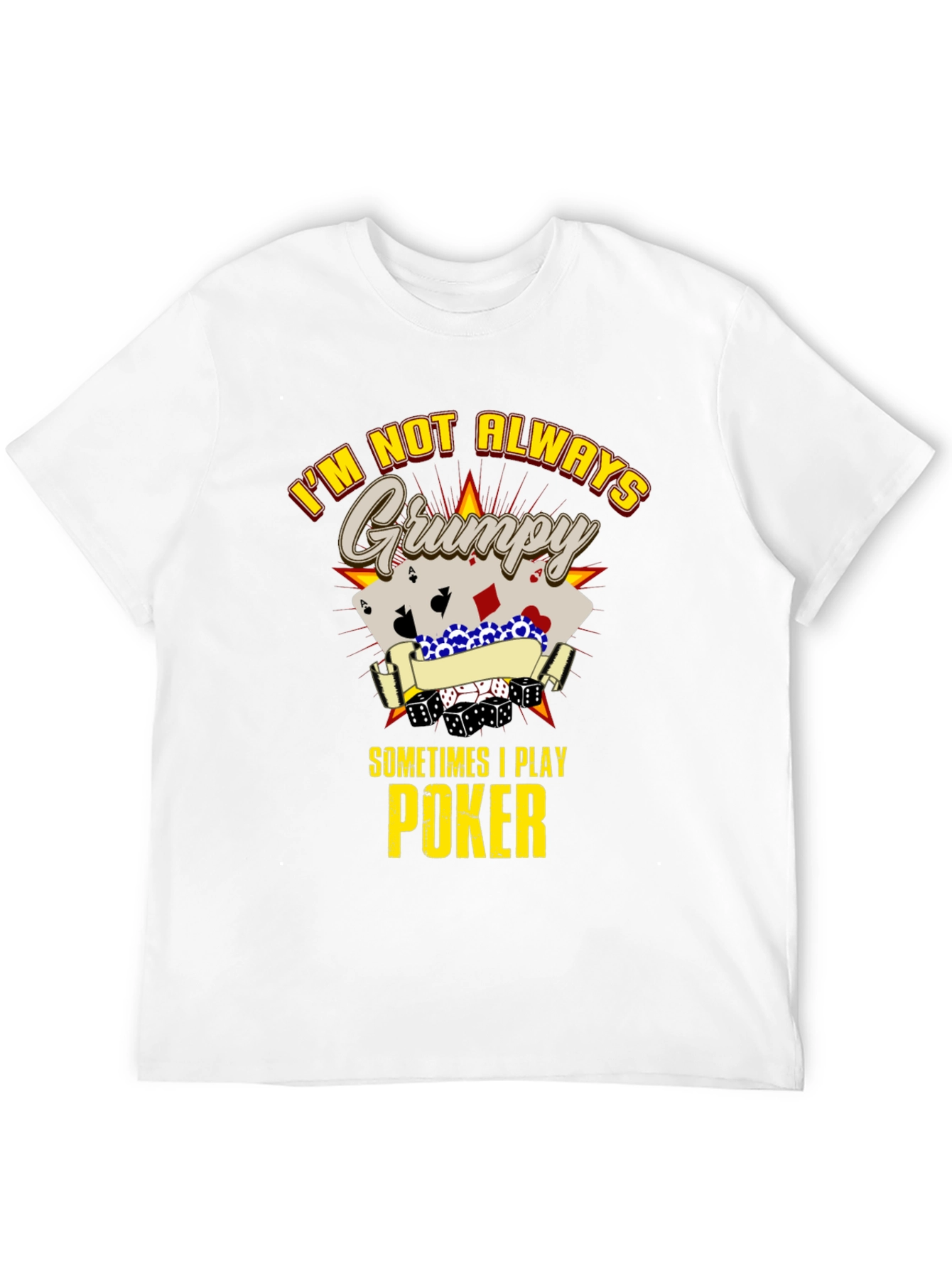 Grumpy Poker Player Graphic T-Shirt