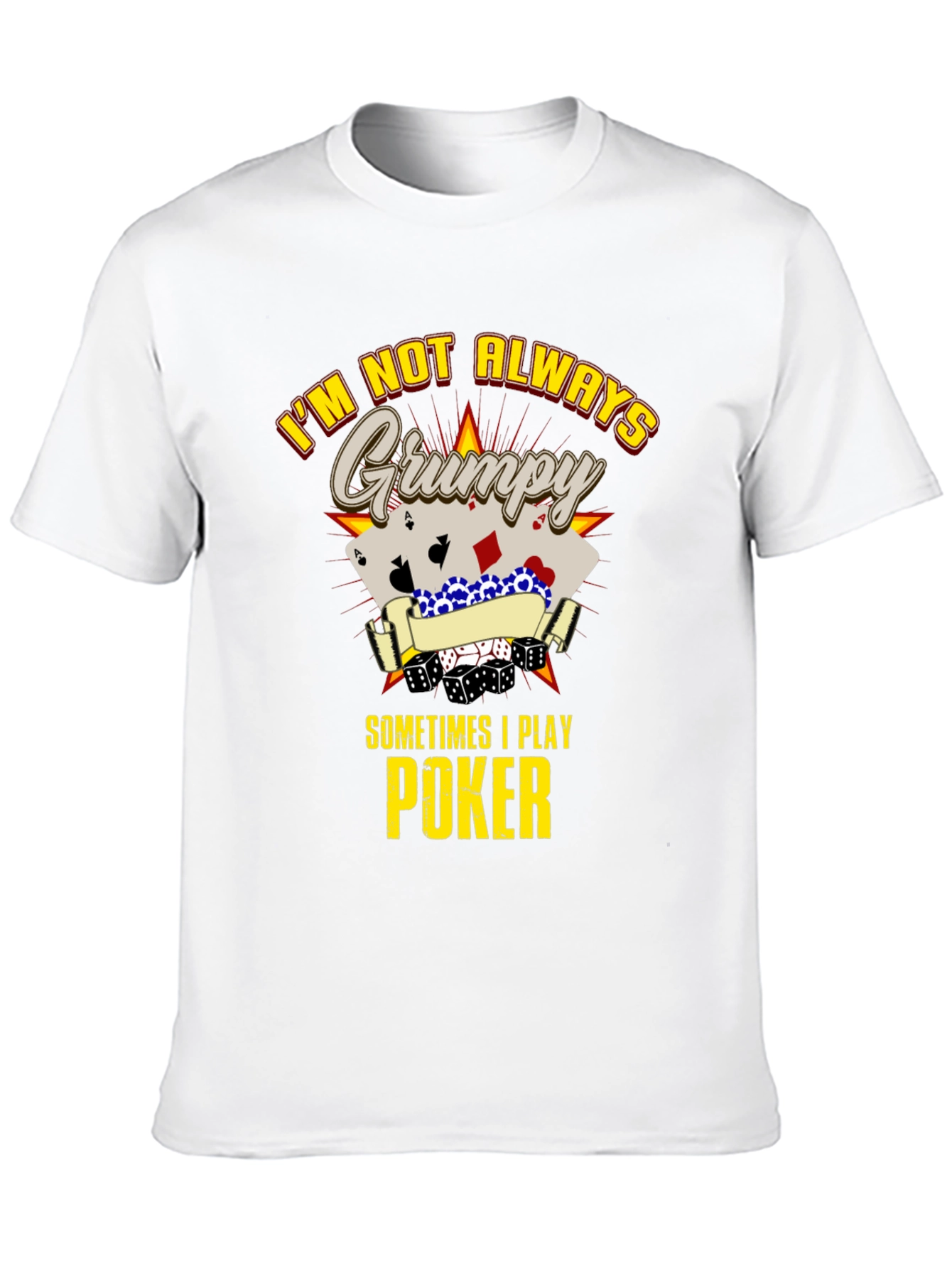 Grumpy Poker Player Graphic T-Shirt