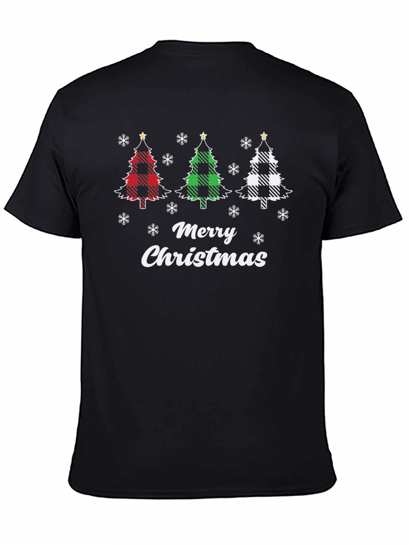 Merry Christmas Plaid Tree Graphic Tee
