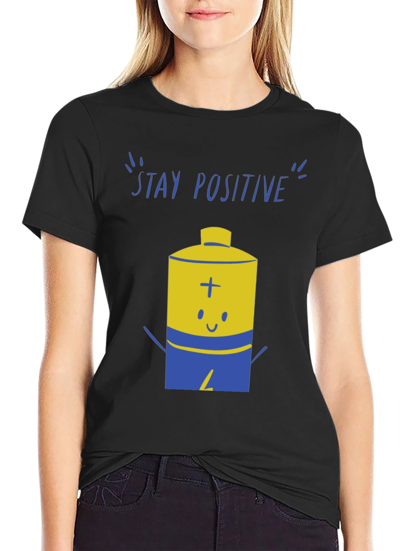 Stay Positive Graphic Tee - Black