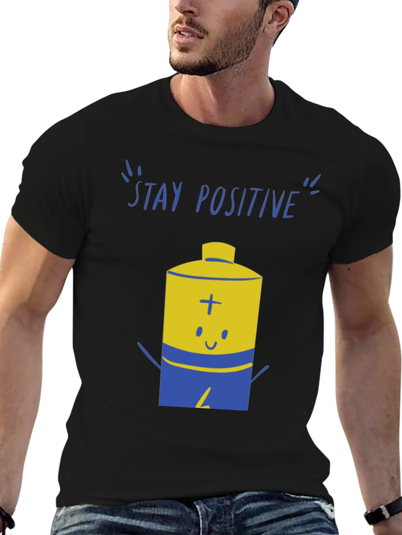 Stay Positive Graphic Tee - Black