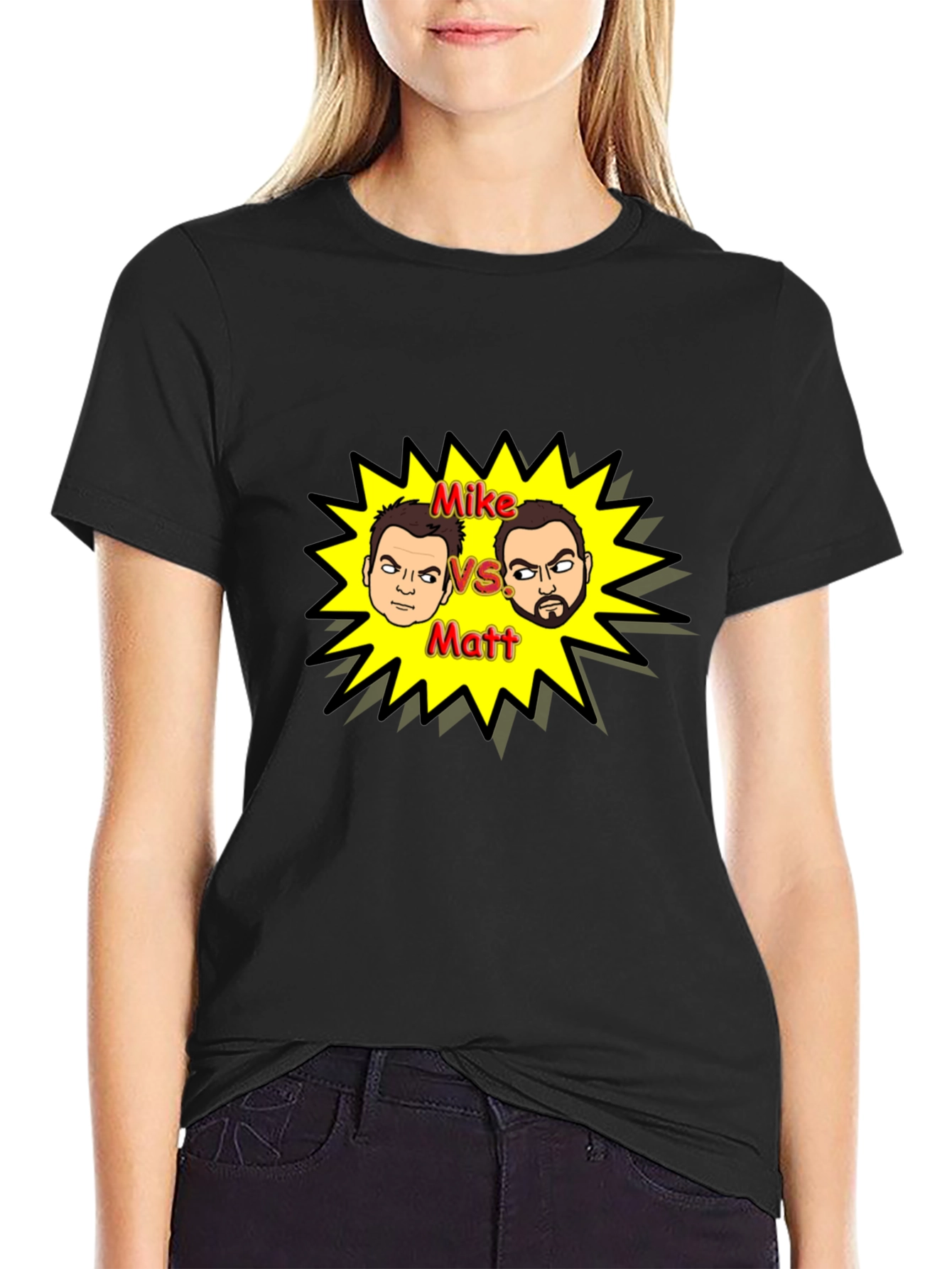 Mike vs Matt Black Graphic Tee