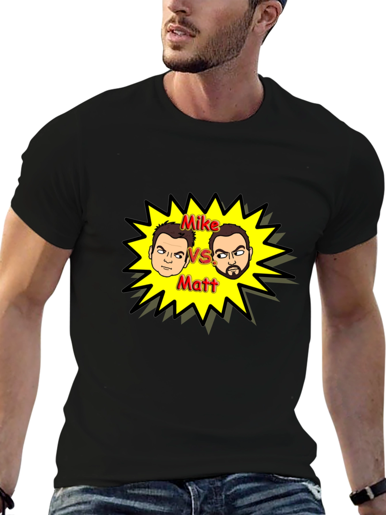 Mike vs Matt Black Graphic Tee