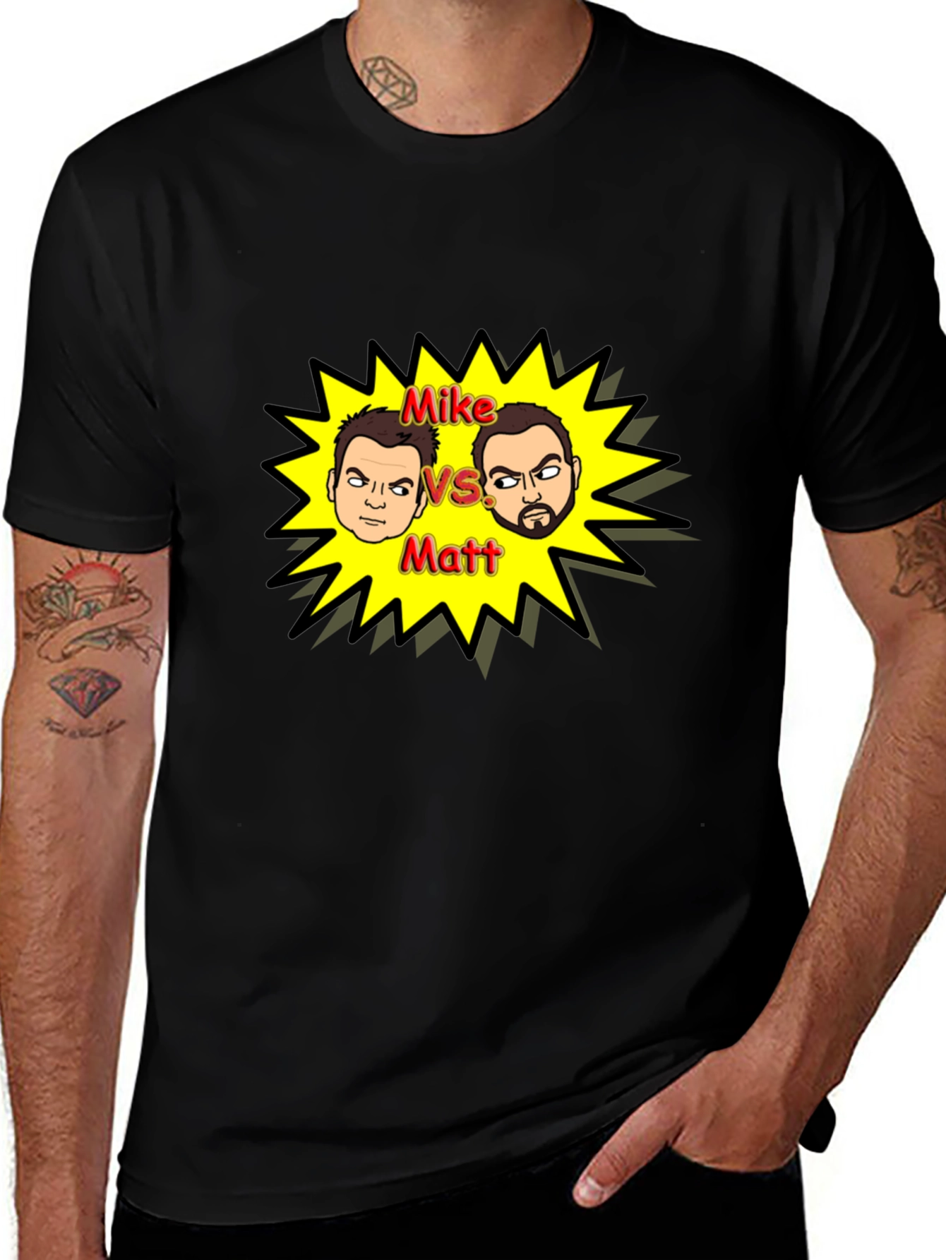 Mike vs Matt Black Graphic Tee
