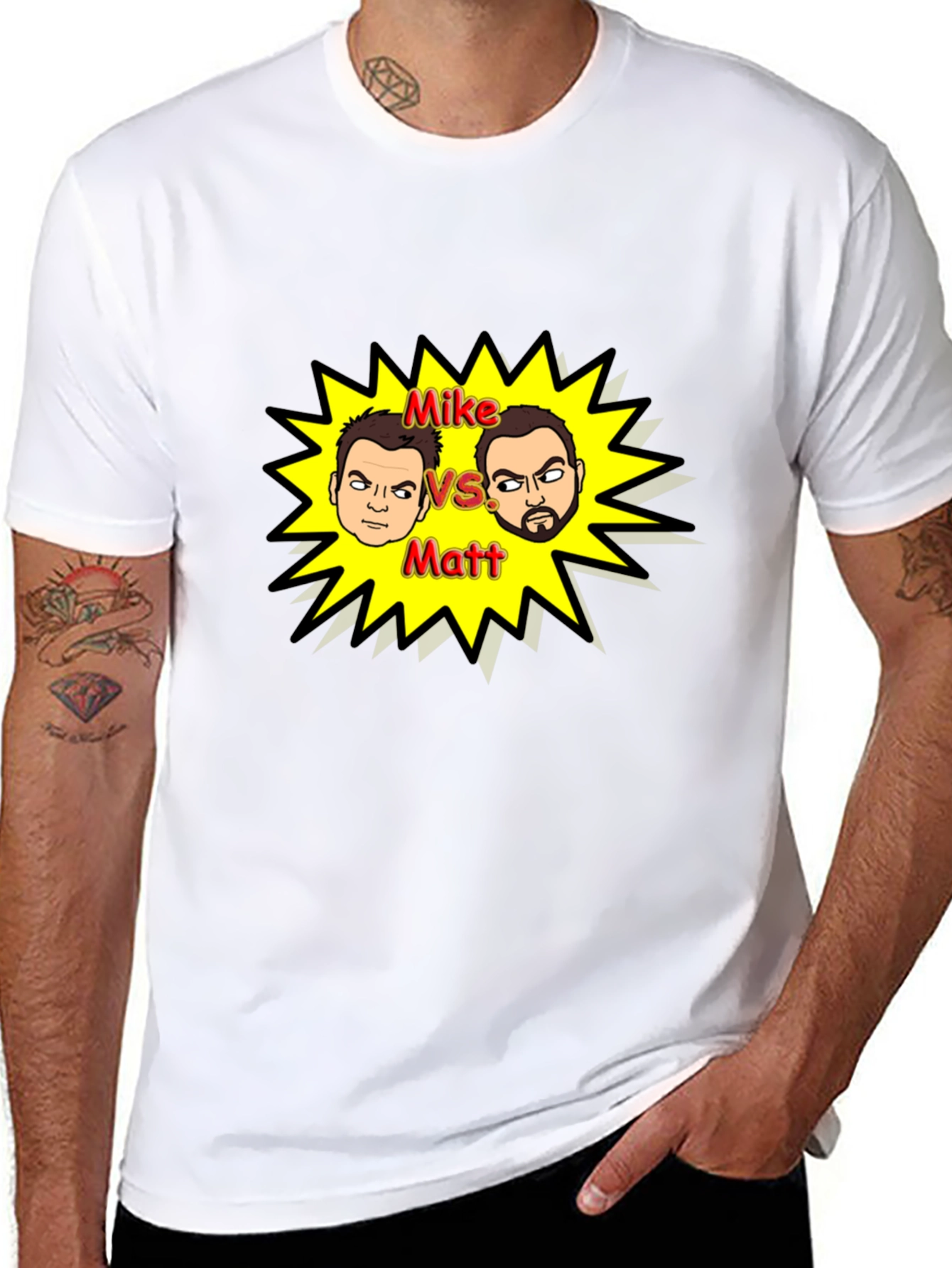 Mike vs Matt Black Graphic Tee