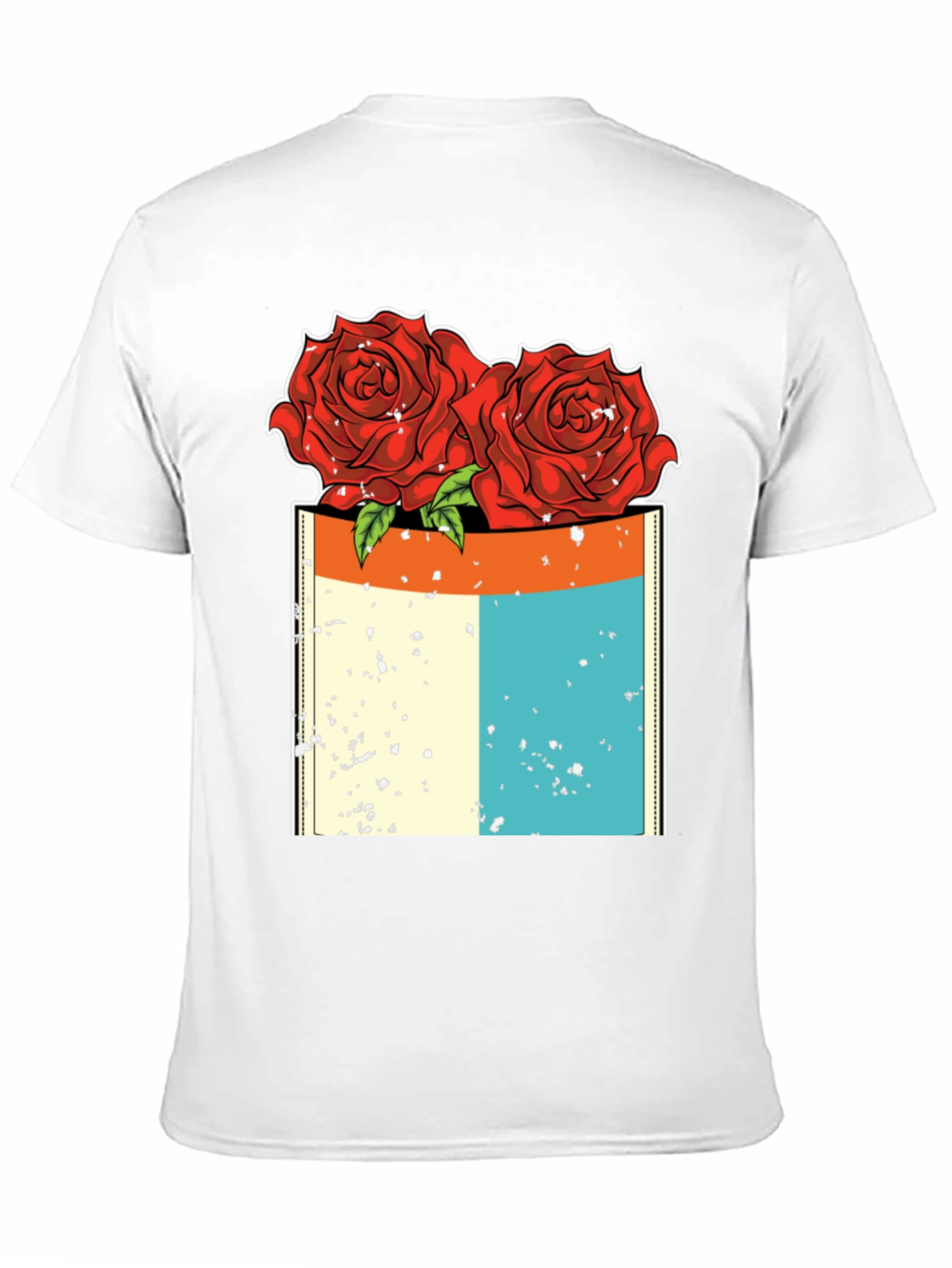 Rose Pocket Graphic T-Shirt - Black