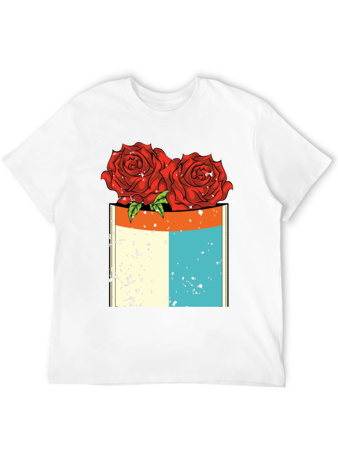 Rose Pocket Graphic T-Shirt - Black