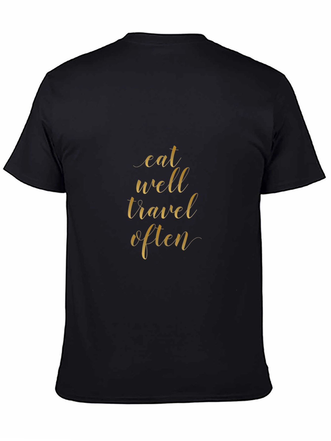 Eat Well Travel Often Black Graphic Tee