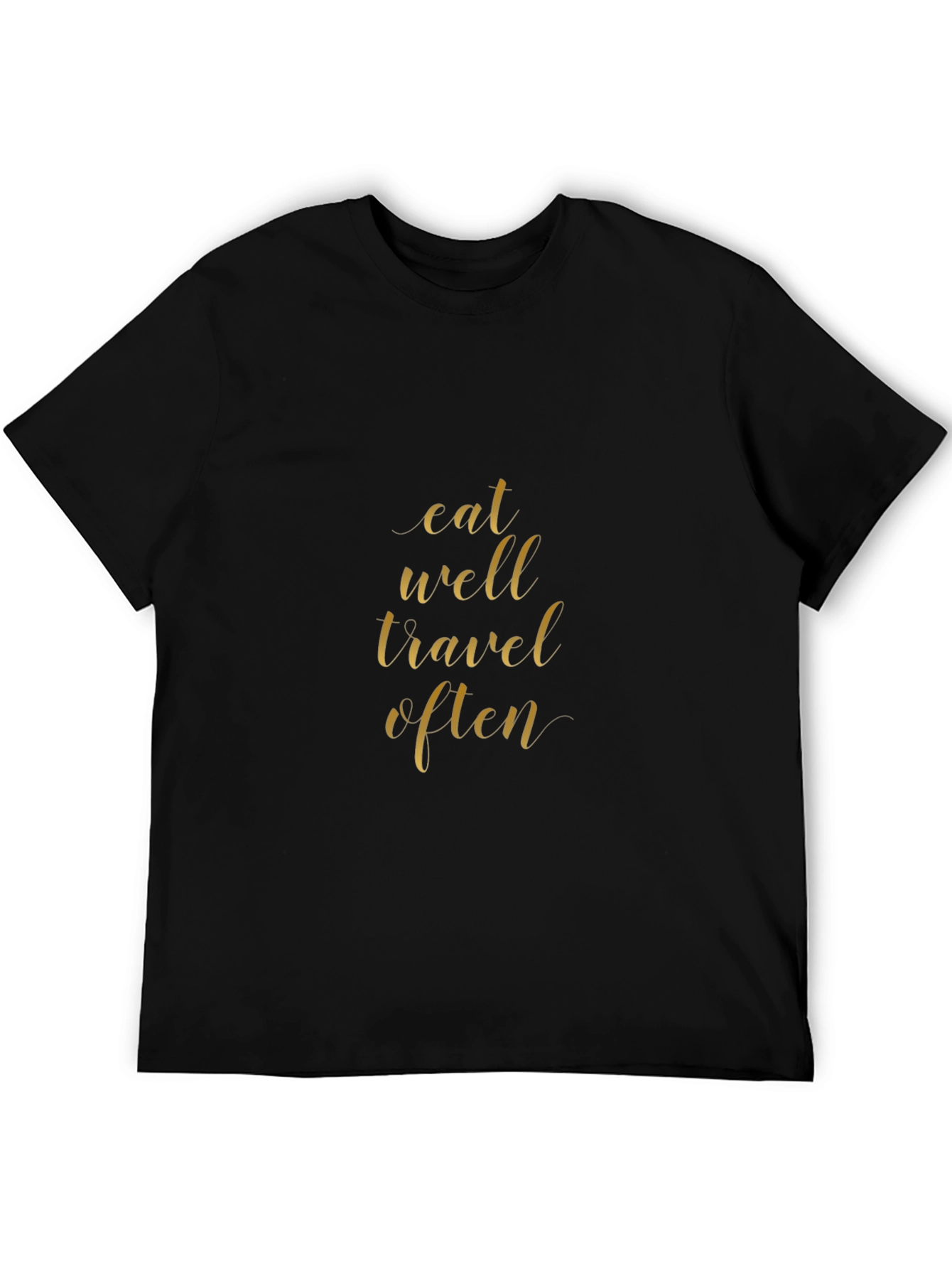 Eat Well Travel Often Black Graphic Tee