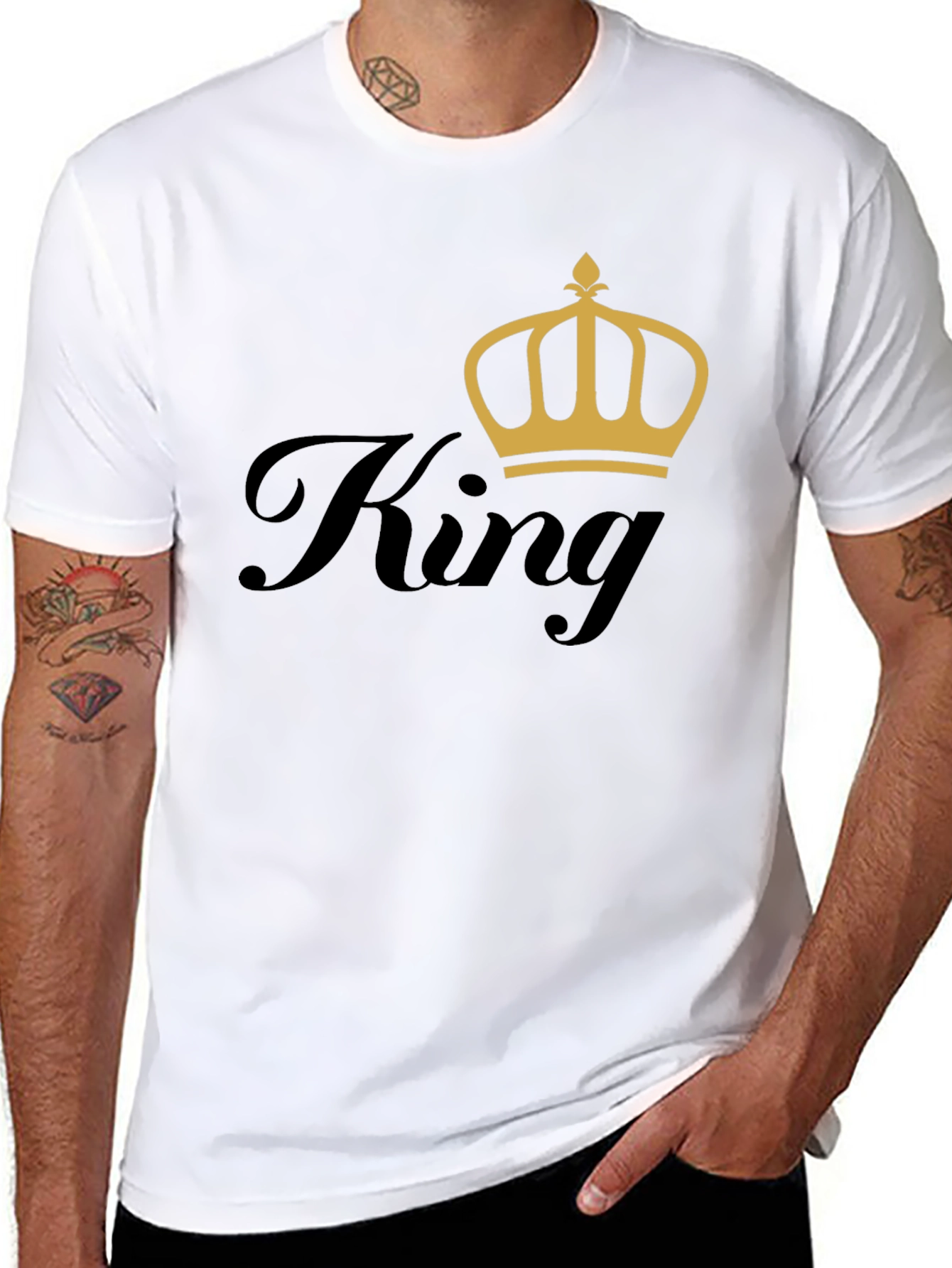 King Crown Graphic Tee - Trendy Mens Black T-Shirt