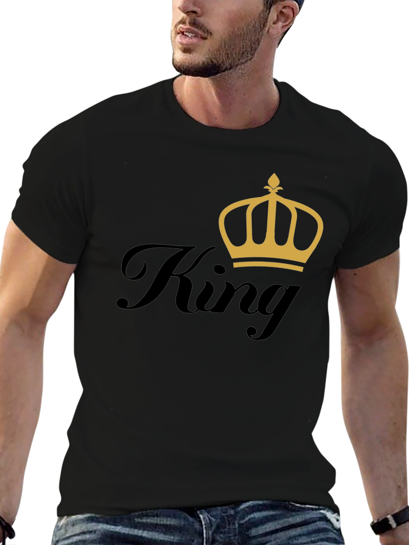 King Crown Graphic Tee - Trendy Mens Black T-Shirt