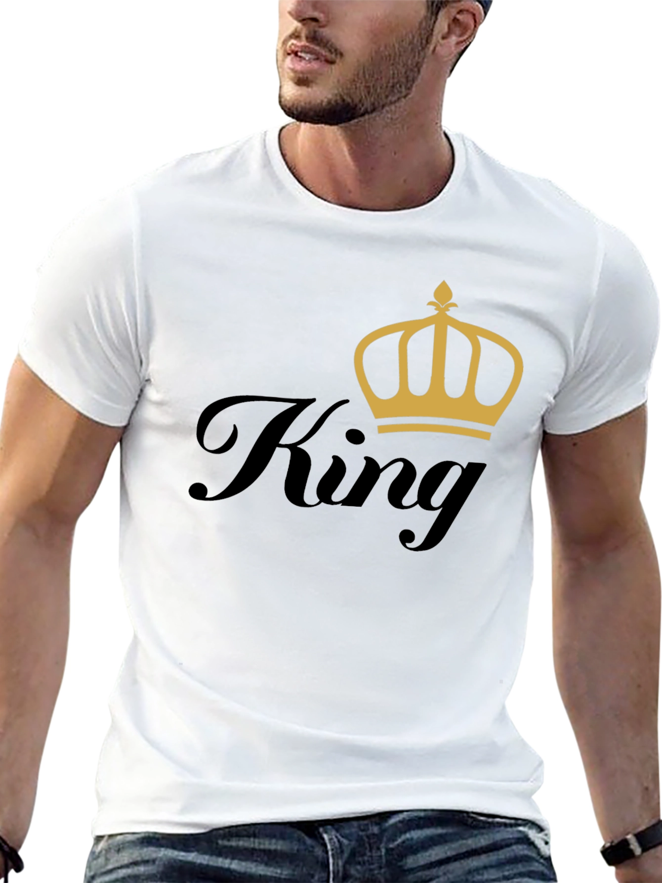 King Crown Graphic Tee - Trendy Mens Black T-Shirt