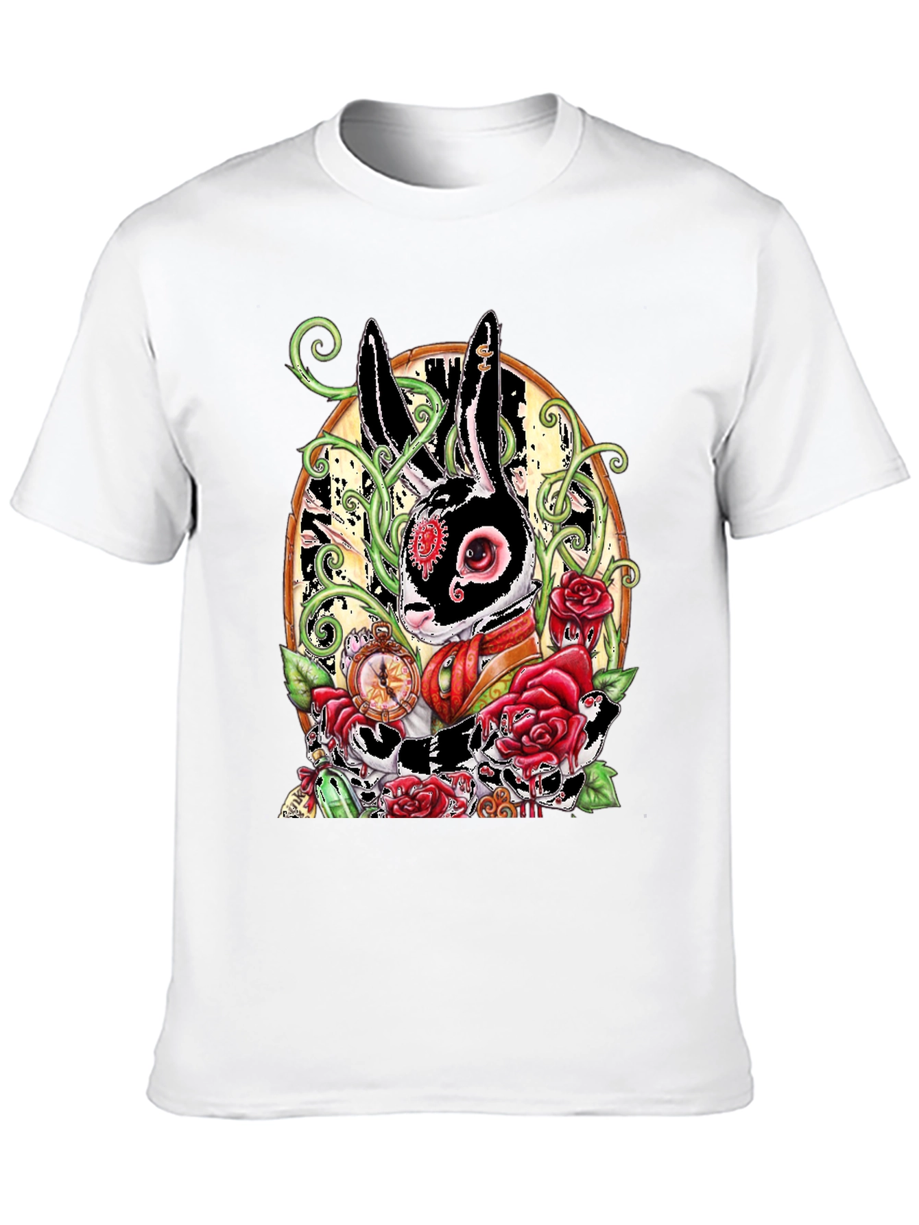 Steampunk Rabbit Rose Graphic Tee