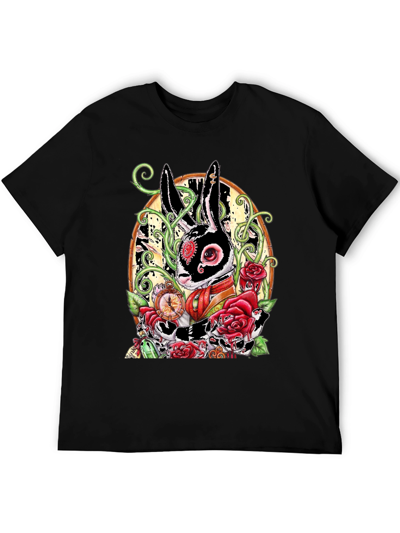 Steampunk Rabbit Rose Graphic Tee
