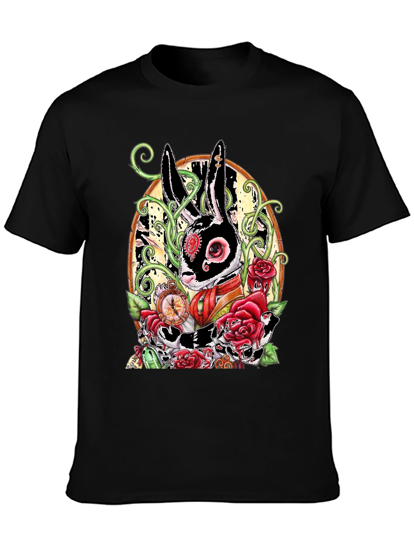 Steampunk Rabbit Rose Graphic Tee