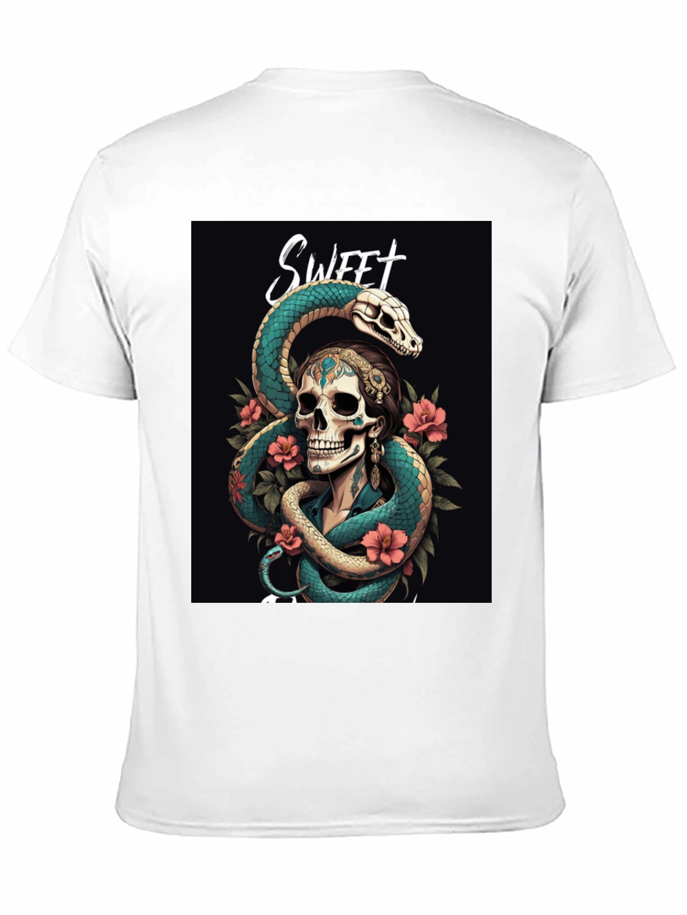 Sweet Skull & Snake Graphic T-Shirt