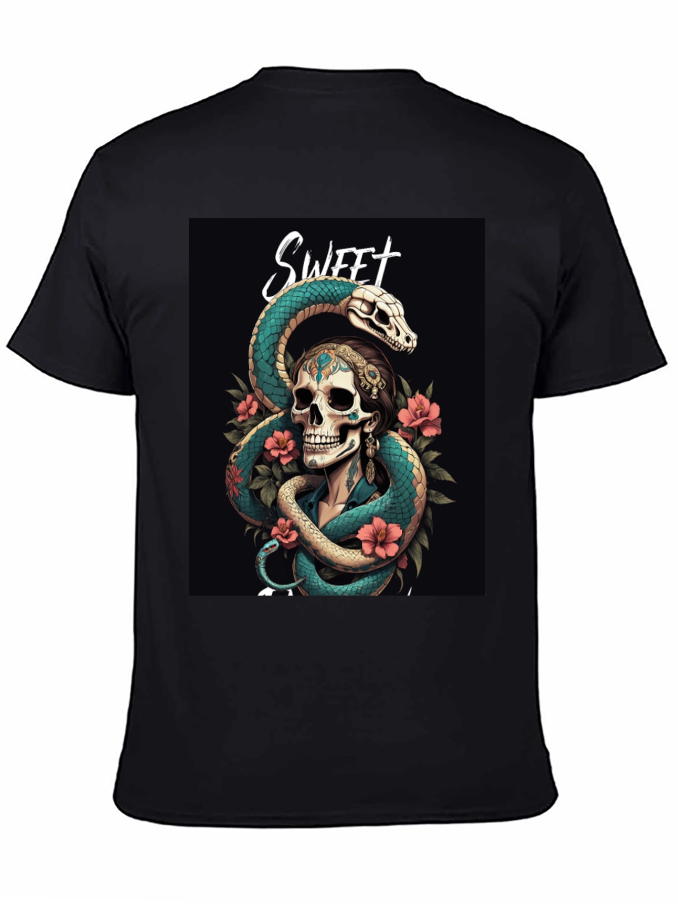 Sweet Skull & Snake Graphic T-Shirt
