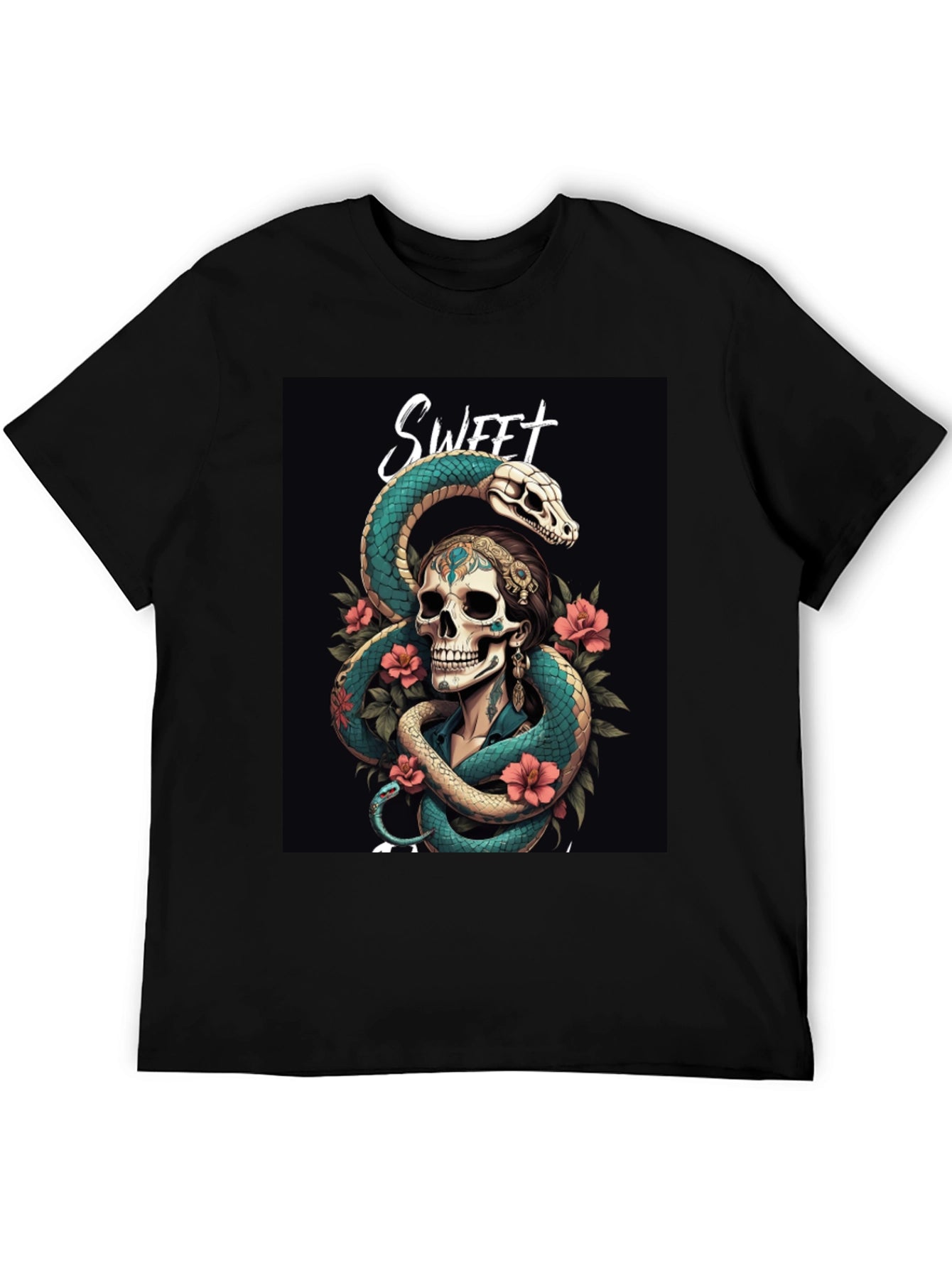 Sweet Skull & Snake Graphic T-Shirt