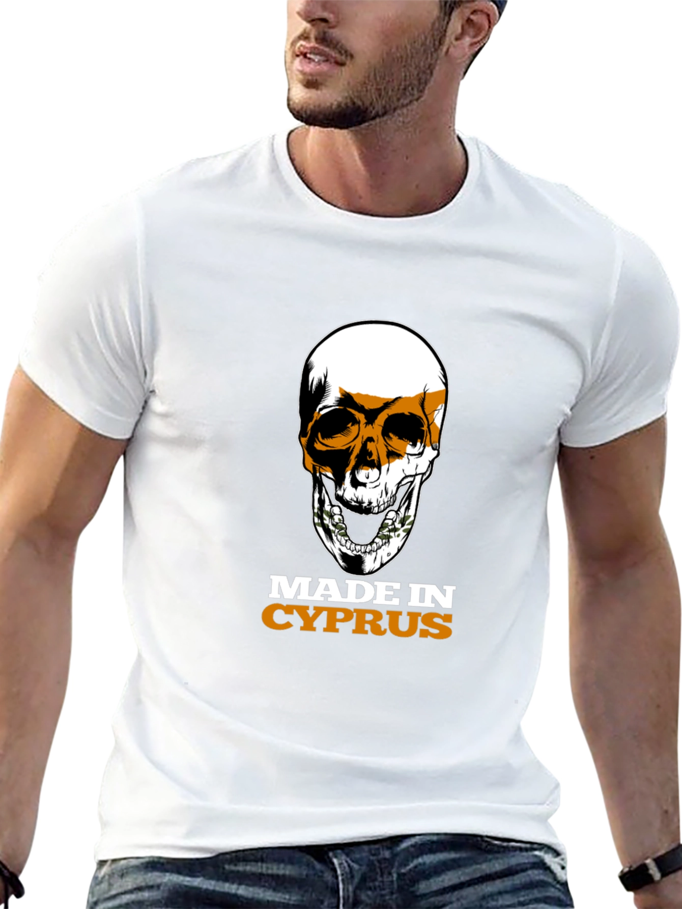 Cyprus Flag Skull T-Shirt - Made in Cyprus