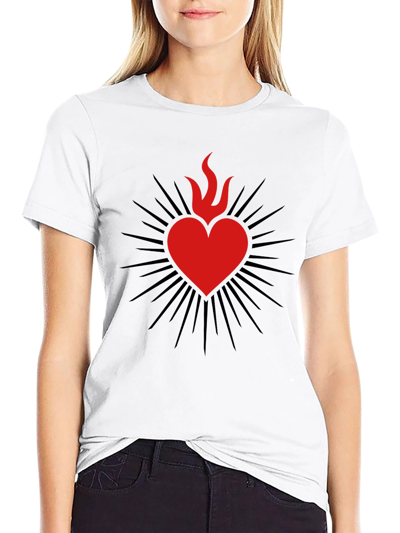 Sacred Heart Graphic Tee - Mens Black T-Shirt