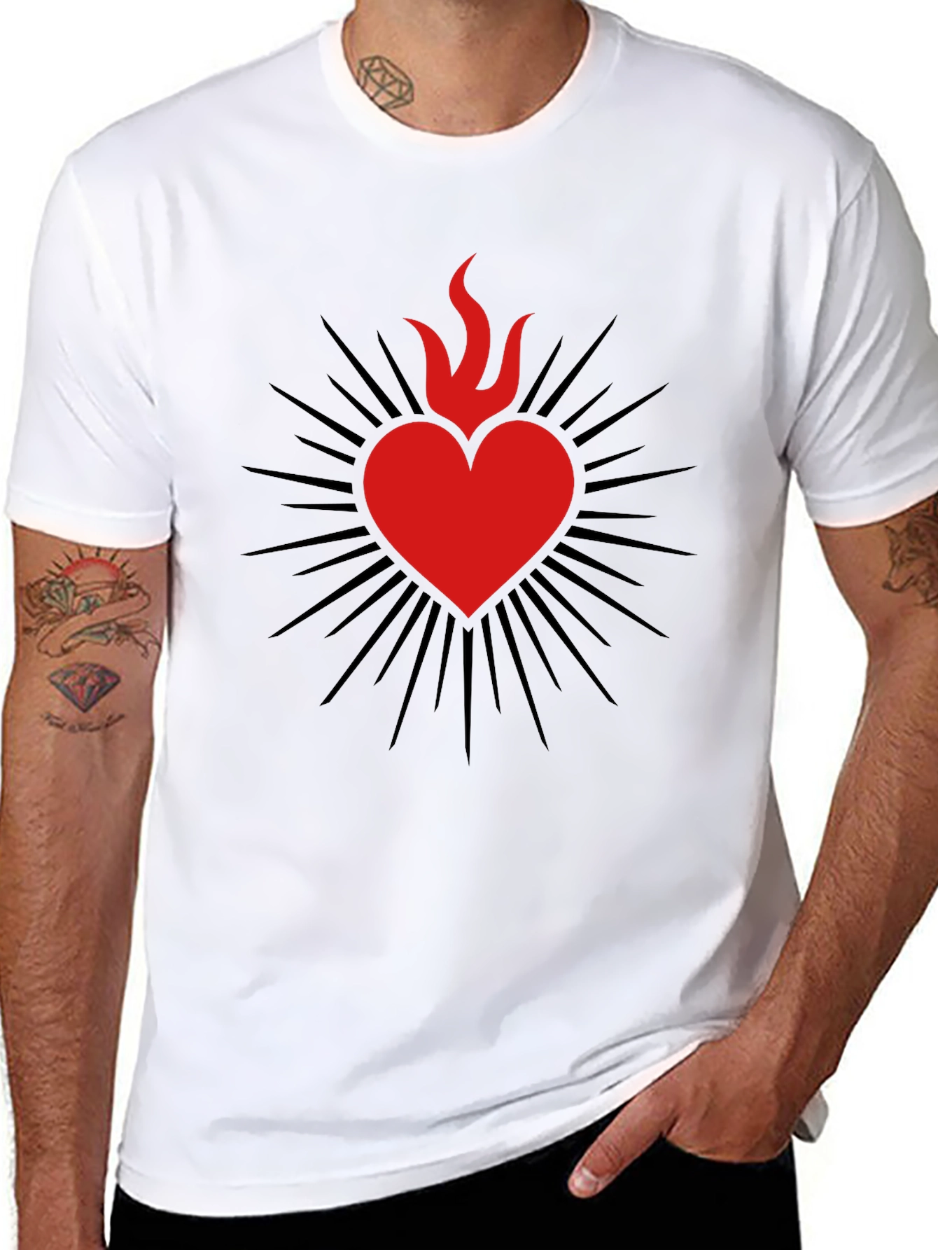 Sacred Heart Graphic Tee - Mens Black T-Shirt