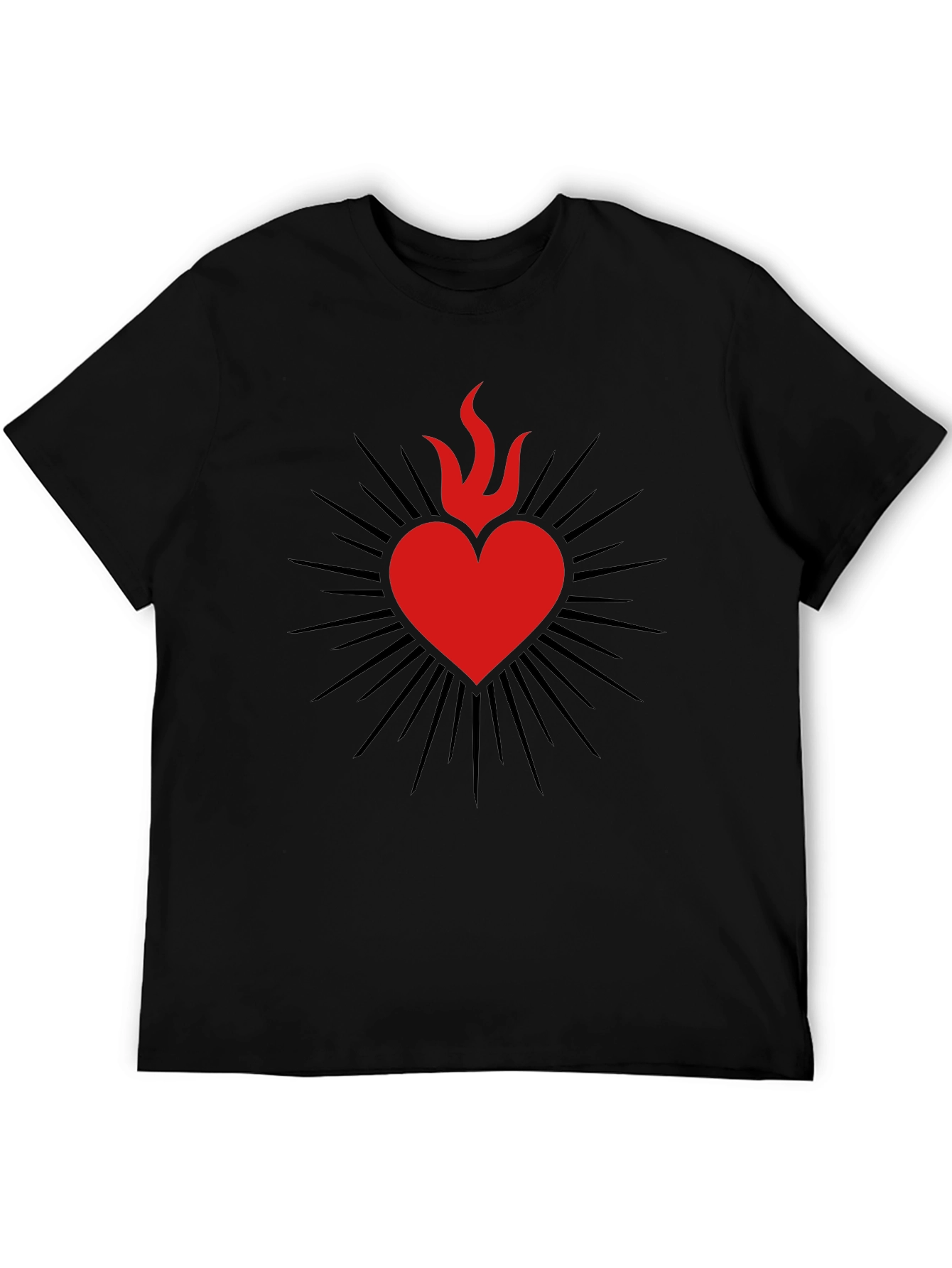 Sacred Heart Graphic Tee - Mens Black T-Shirt