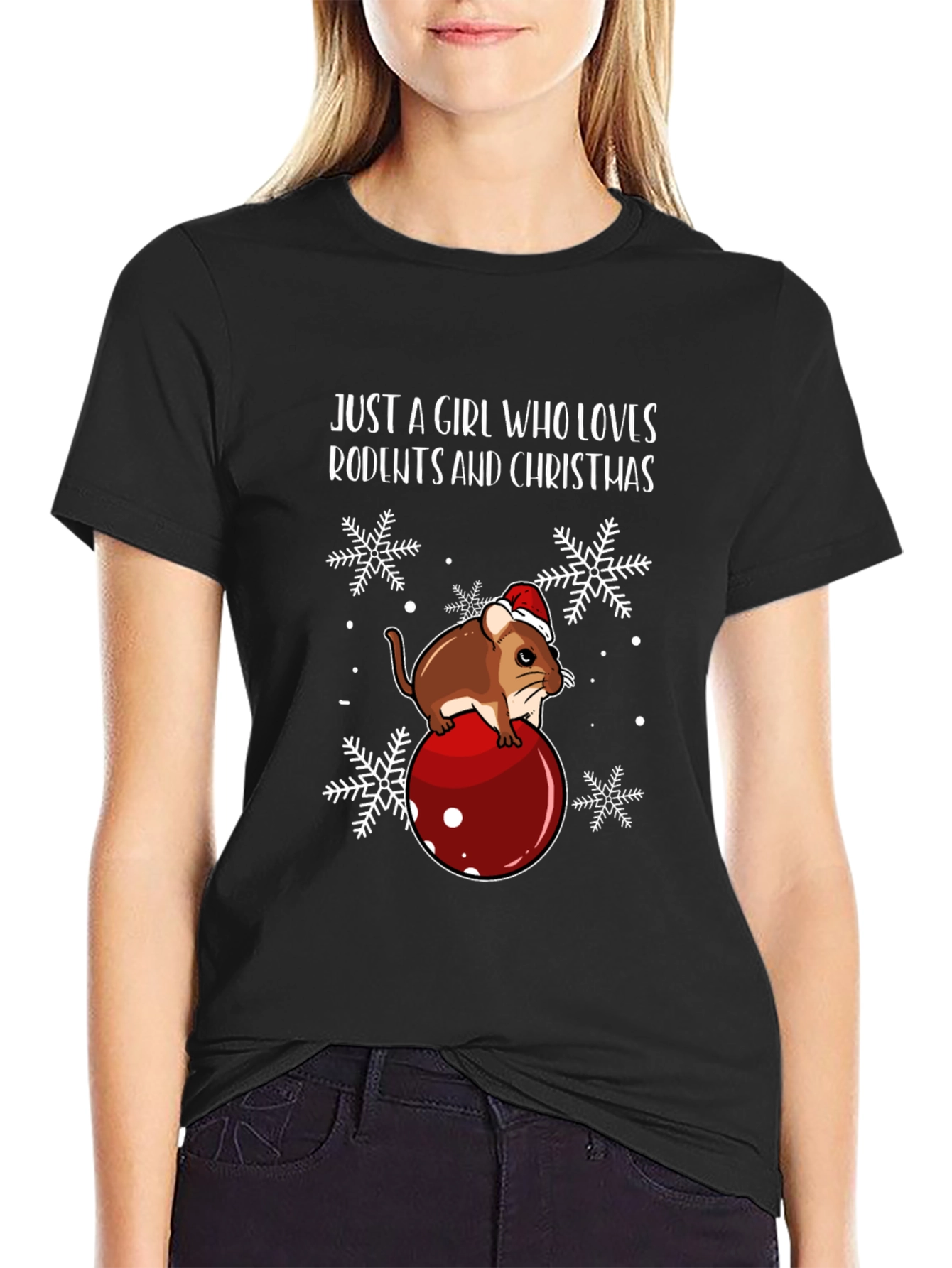 Just A Girl Who Loves Rodents Christmas T-Shirt