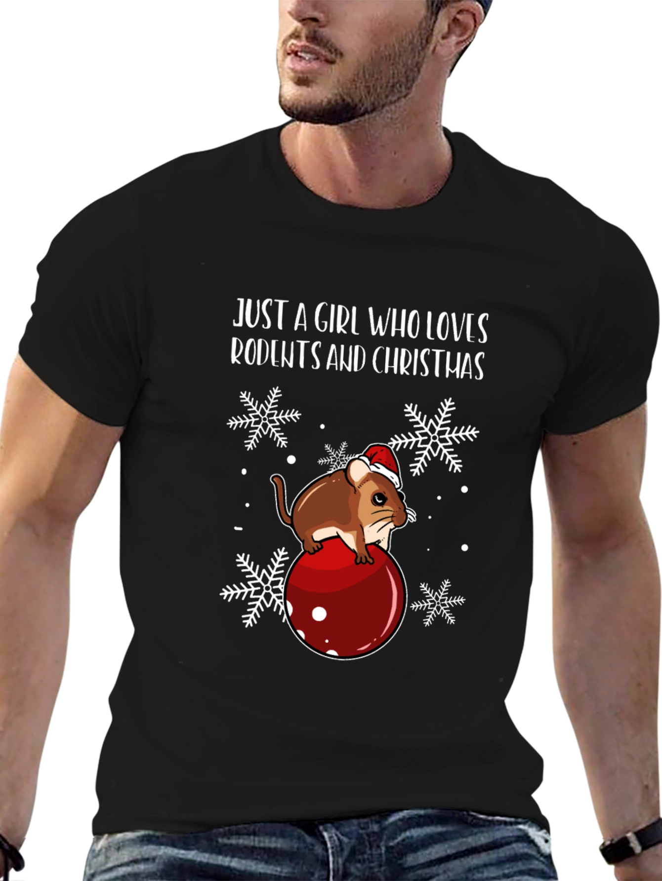 Just A Girl Who Loves Rodents Christmas T-Shirt