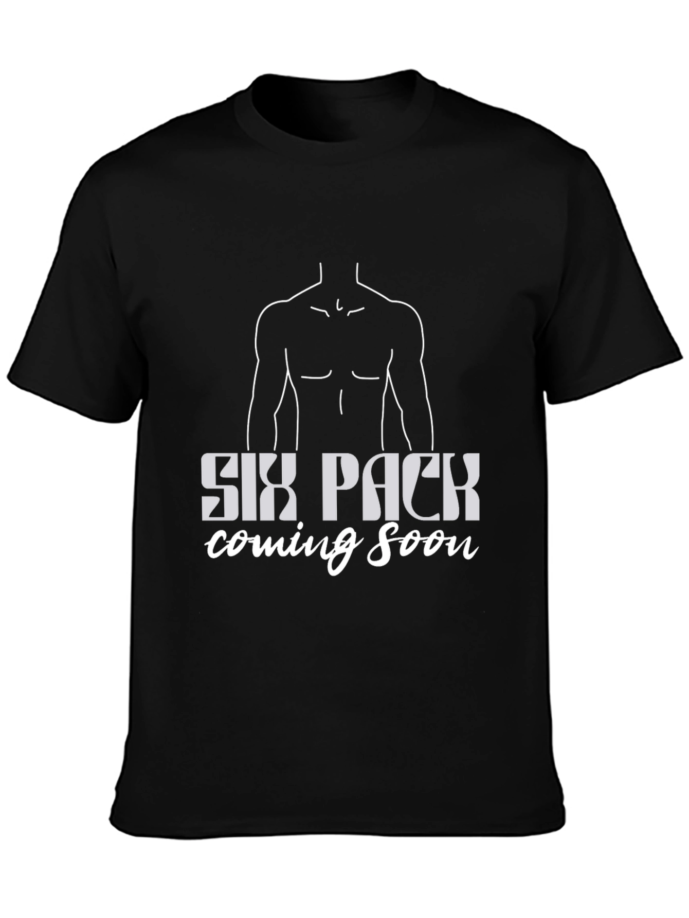 Six Pack Coming Soon Mens Black T-Shirt
