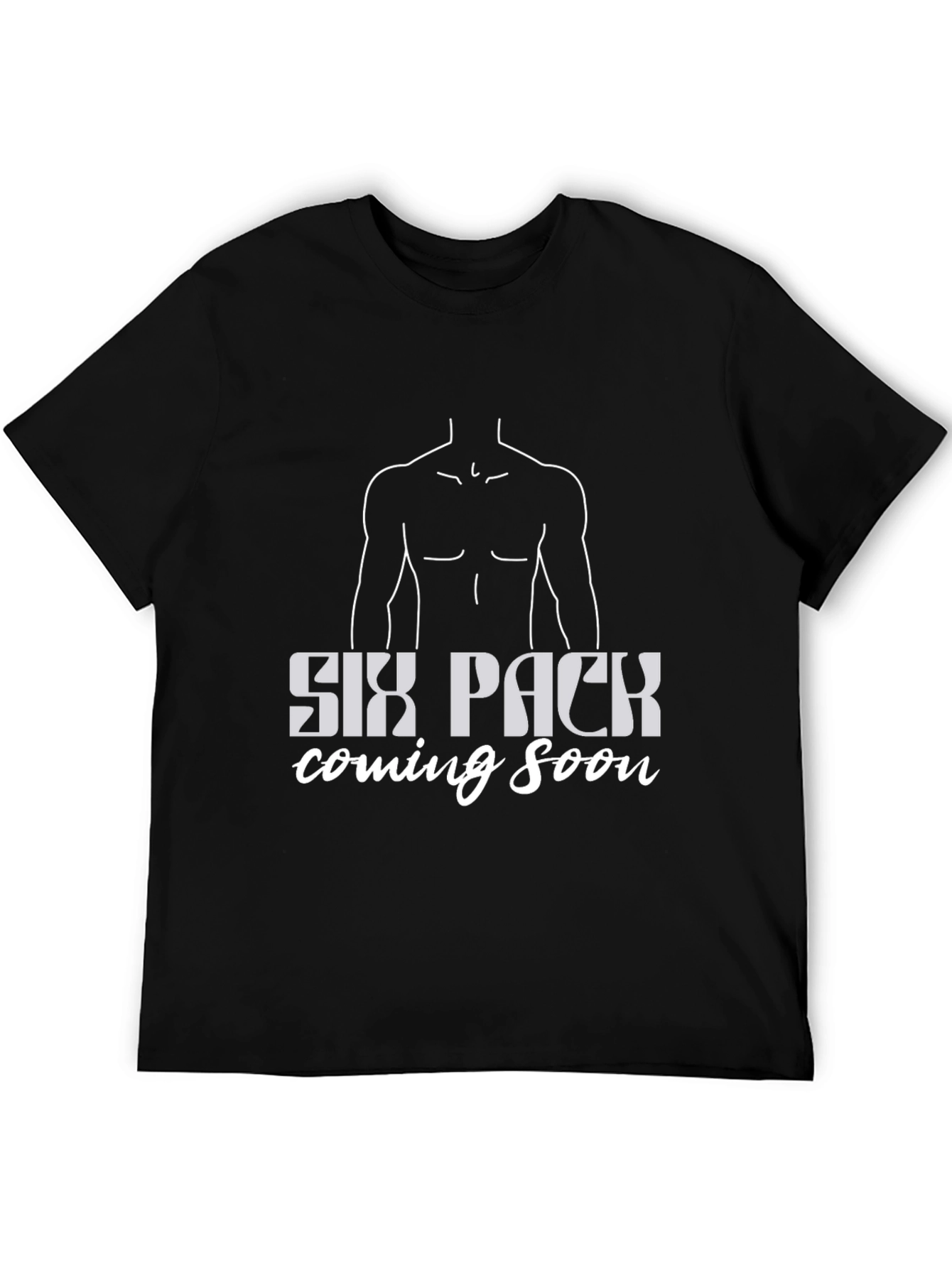 Six Pack Coming Soon Mens Black T-Shirt