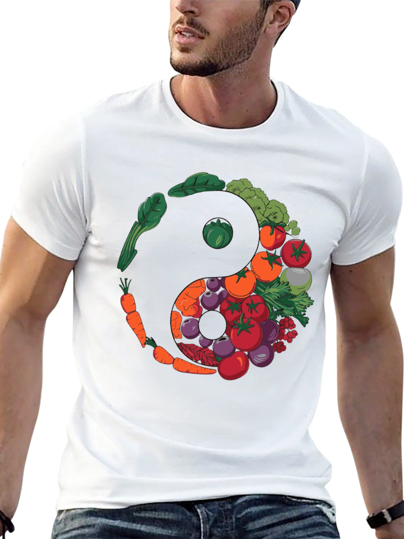 Yin Yang Vegetables Graphic T-Shirt