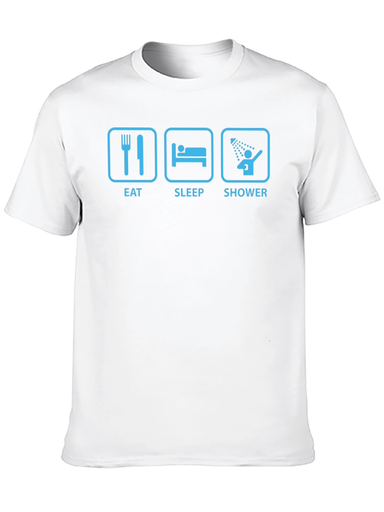Eat Sleep Shower Black T-Shirt - Funny Routine Tee
