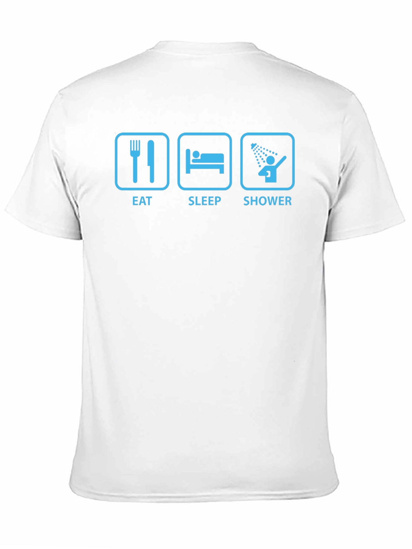Eat Sleep Shower Black T-Shirt - Funny Routine Tee