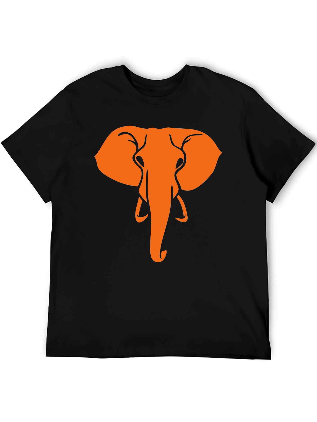 Elephant Graphic Tee - Black Cotton T-Shirt