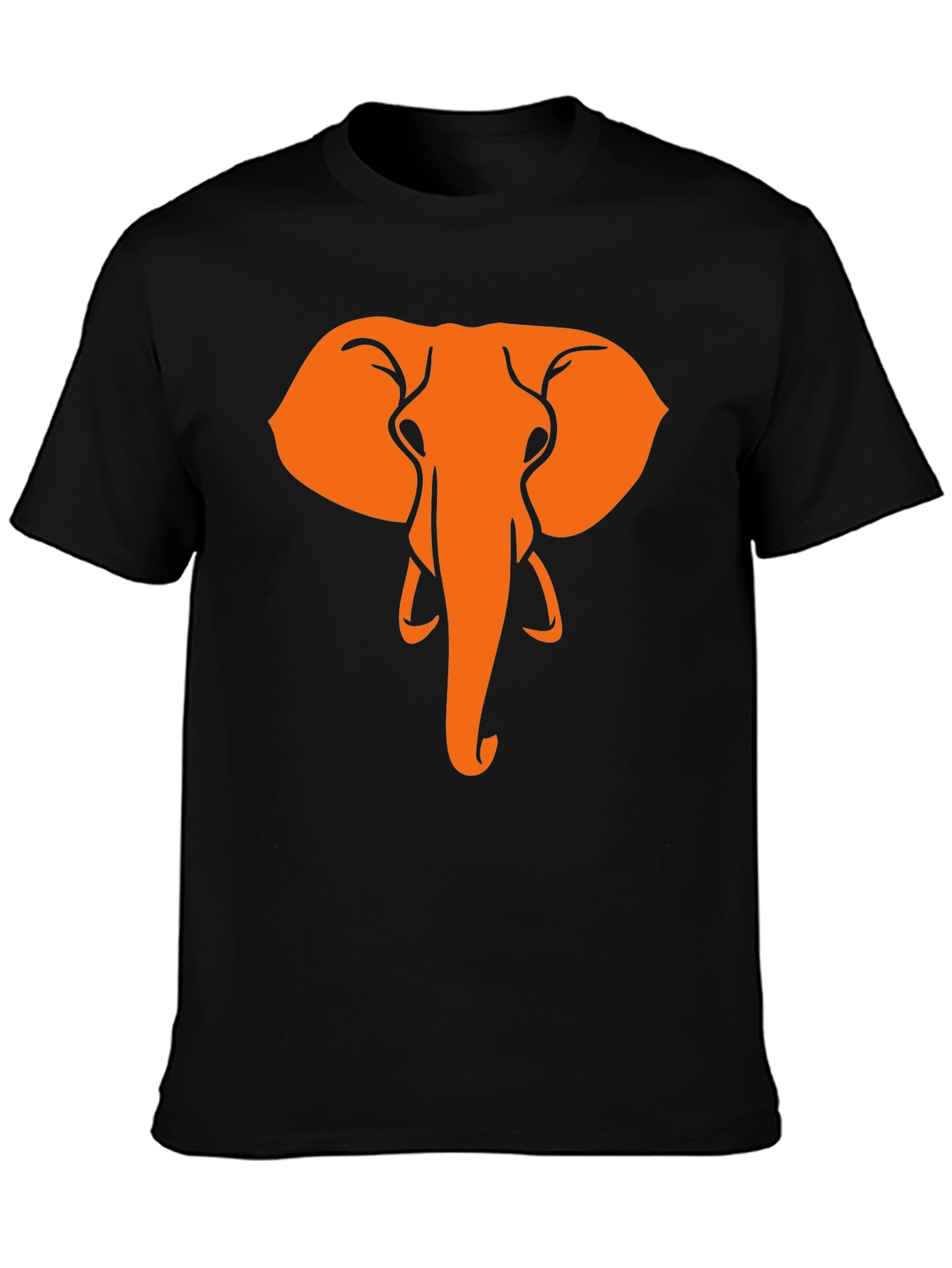Elephant Graphic Tee - Black Cotton T-Shirt