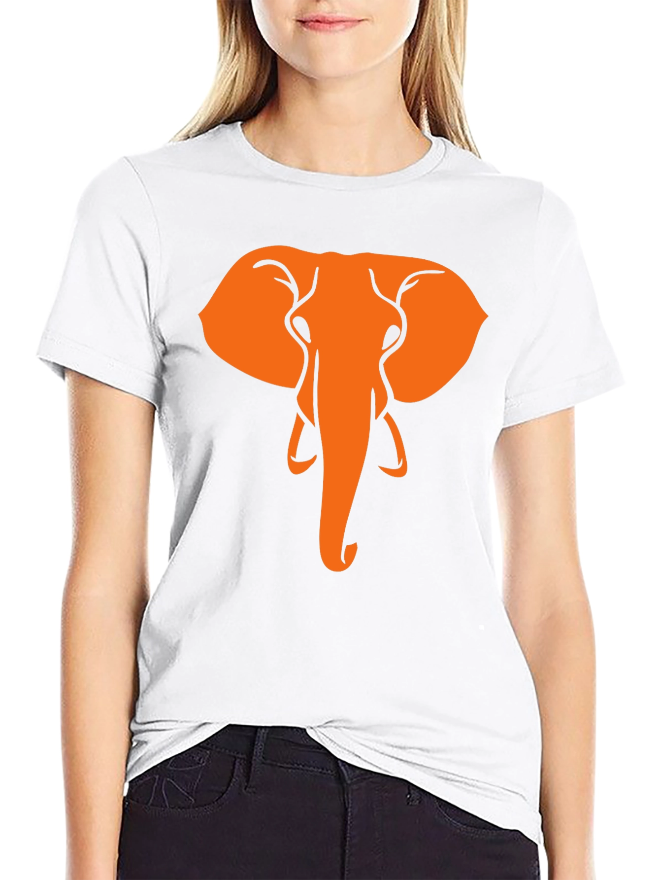 Elephant Graphic Tee - Black Cotton T-Shirt