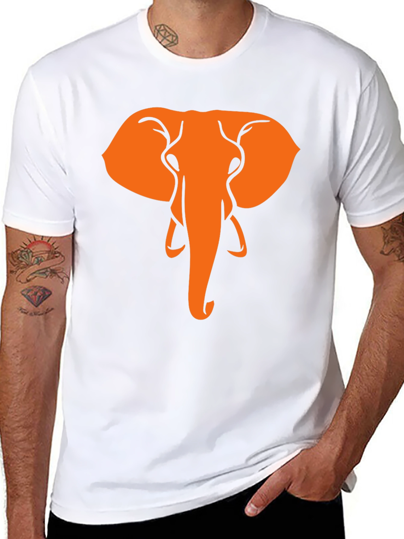 Elephant Graphic Tee - Black Cotton T-Shirt
