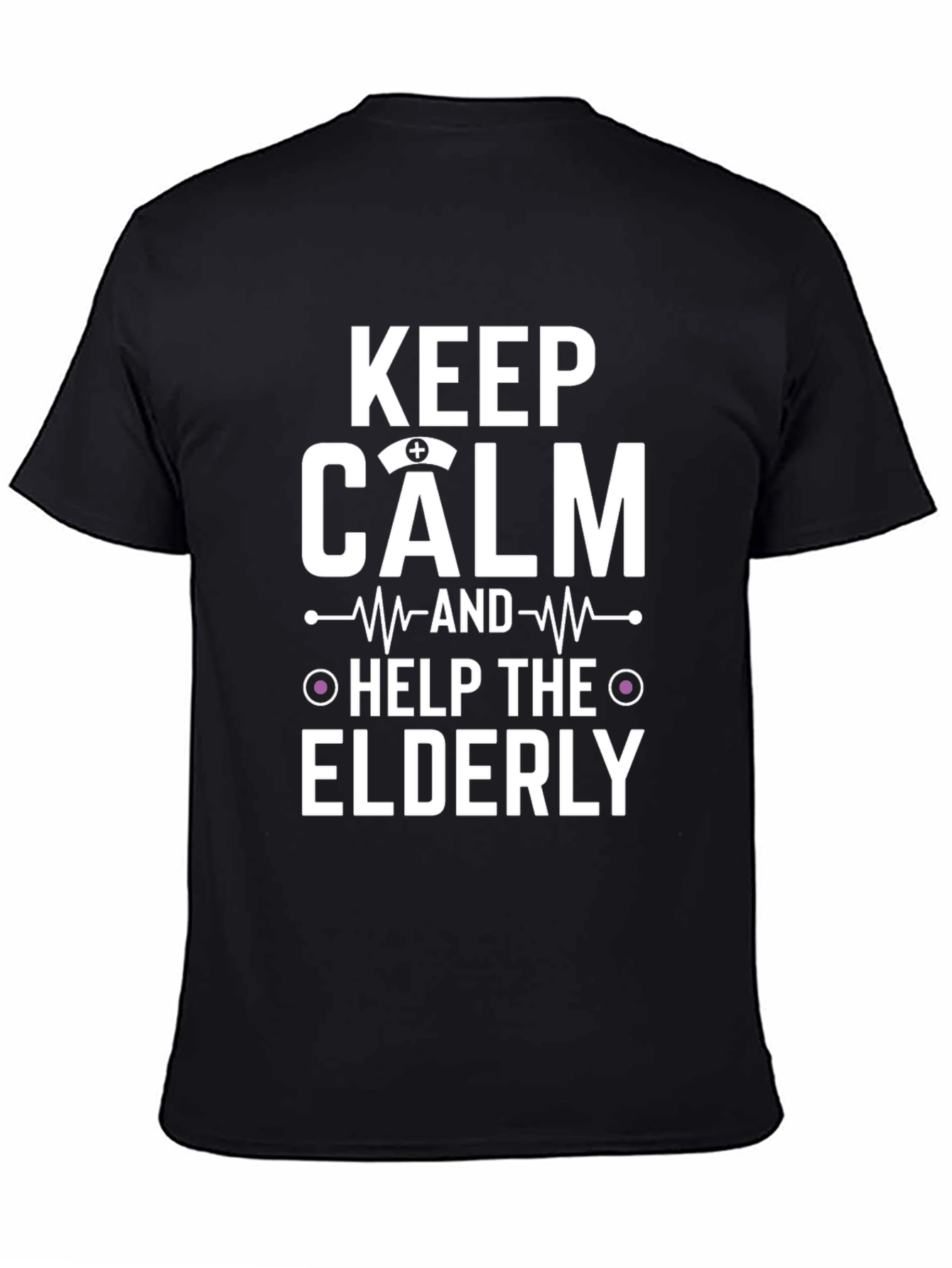 Keep Calm Help The Elderly Black T-Shirt