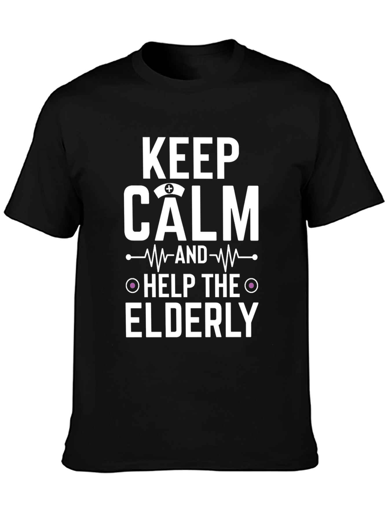 Keep Calm Help The Elderly Black T-Shirt